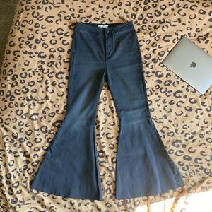 Just float on Free People flared cotton blend jeans